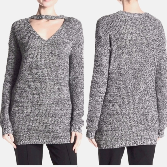 VINCE CAMUTO Women’s Grey Choker Knit Oversized Sweater - Picture 1 of 4